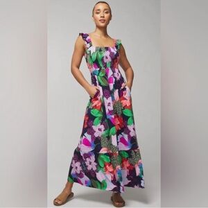 Soma Tropical Floral Flutter Sleeve Maxi Dress - Size M